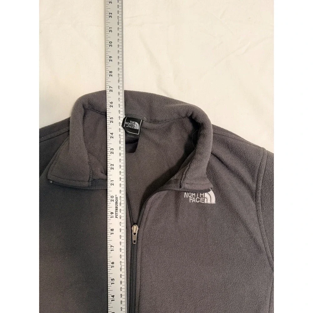 The North Face Mens XL Gray Full Zip Fleece Jacket Mock Neck TKA 100 Logo
